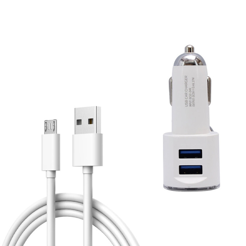 شارژر فندکی الدینیو مدل DL-C29 به همراه کابل تبدیل microUSB