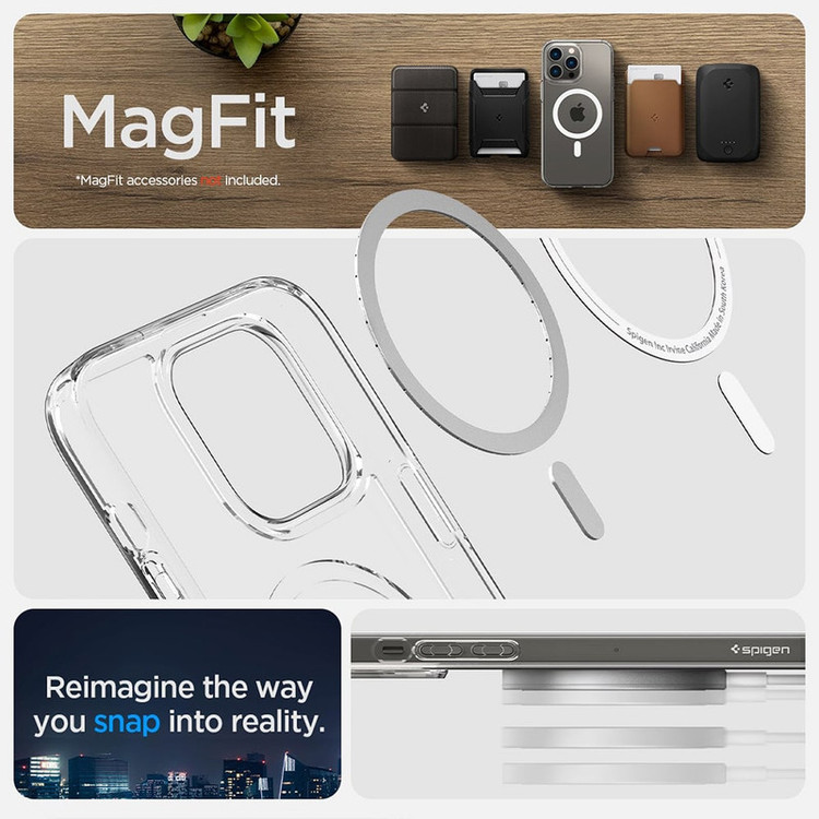 کاور اسپیگن مدل Crystal Hybrid Mag مناسب برای گوشی موبایل اپل iPhone 14 Pro Max