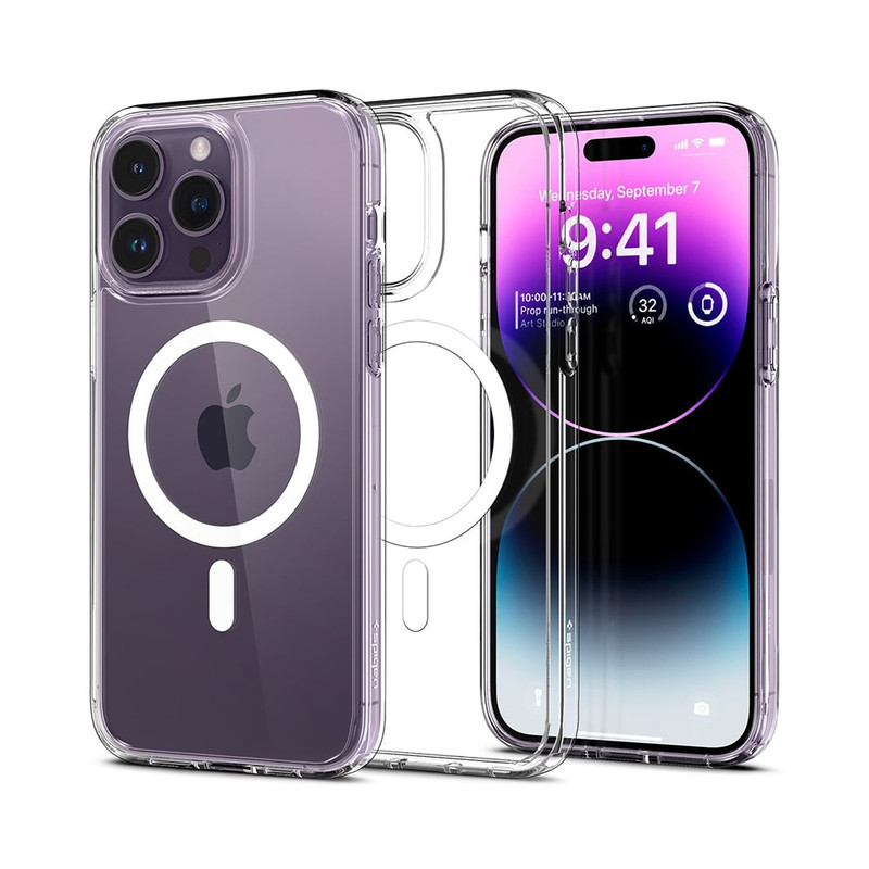 کاور اسپیگن مدل Crystal Hybrid Mag مناسب برای گوشی موبایل اپل iPhone 14 Pro Max