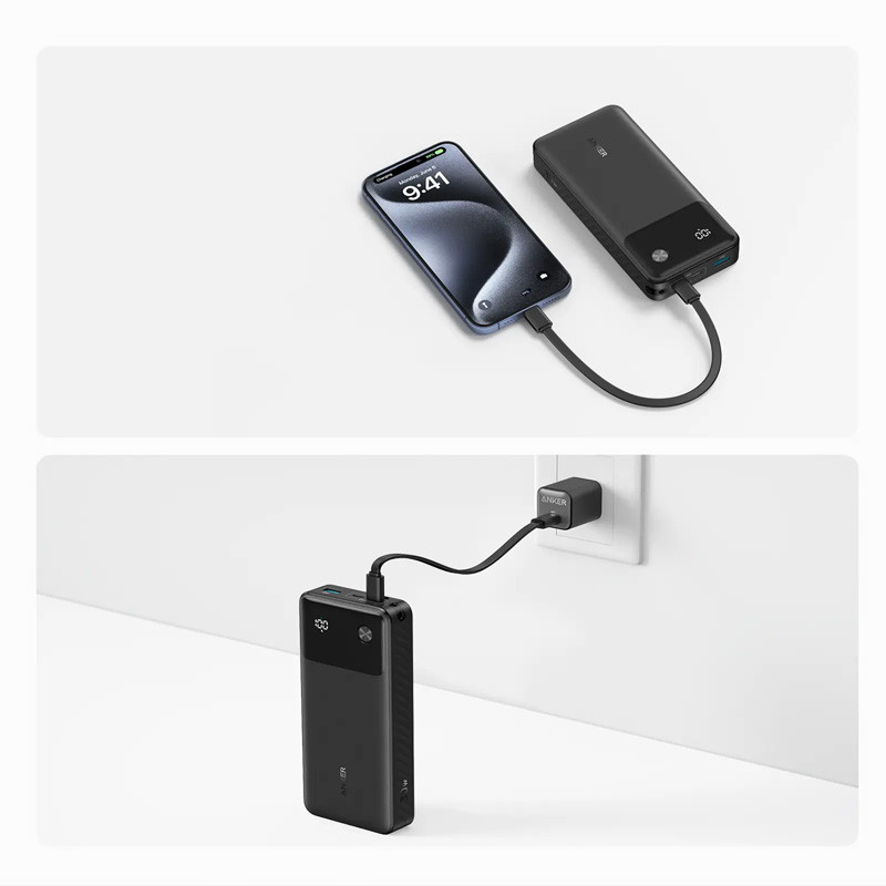 پاوربانک انکر مدل A1384 ظرفیت 20000 میلی آمپر ساعت به همراه کابل USB-C