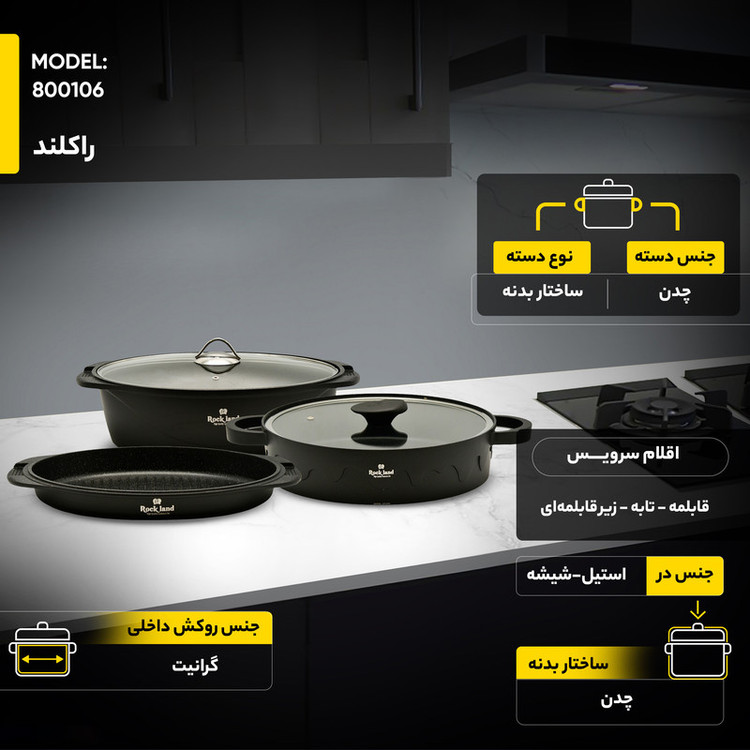 سرویس پخت و پز 21 پارچه راکلند کد 800106