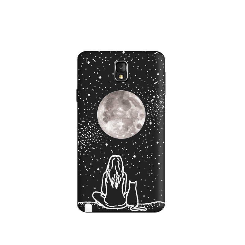 کاور طرح دختر ماه گربه کد y4291 مناسب برای گوشی موبایل سامسونگ Galaxy note3