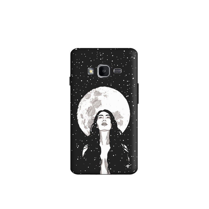کاور طرح دختر و ماه مینیمال کد y3990 مناسب برای گوشی موبایل سامسونگ Galaxy j1miniprime / j106