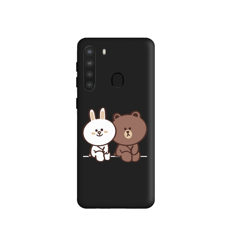 کاور طرح خرس و خرگوش لاین کد s1629 مناسب برای گوشی موبایل سامسونگ Galaxy A21