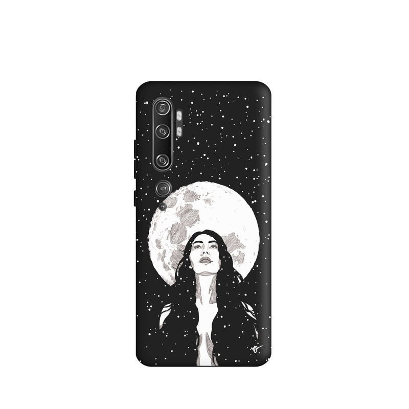 کاور طرح دختر و ماه مینیمال کد y7830 مناسب برای گوشی موبایل شیائومی Mi Note 10 / Mi Note 10 pro