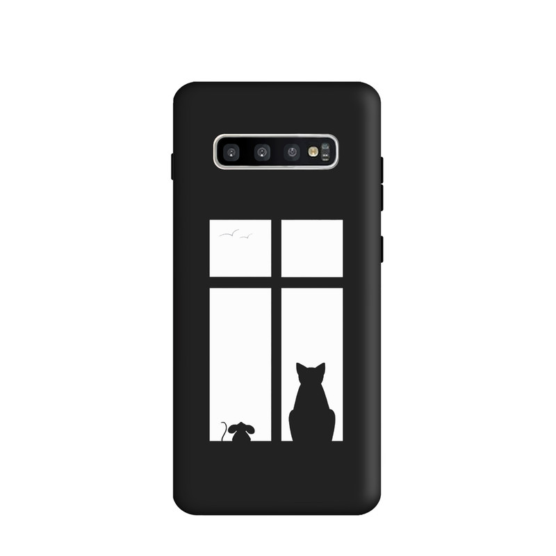کاور طرح گربه مینیمال کد y6257 مناسب برای گوشی موبایل سامسونگ Galaxy S10