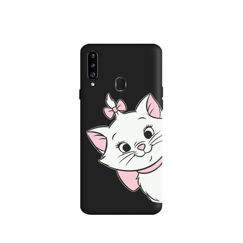 کاور طرح گربه سفید صورتی کد s1829 مناسب برای گوشی موبایل سامسونگ Galaxy A20s
