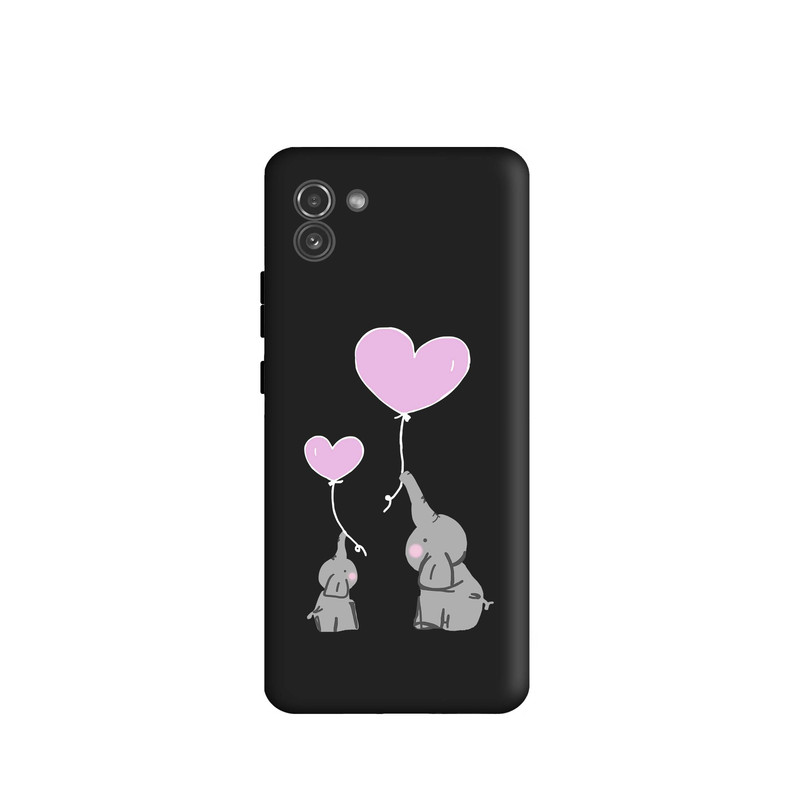 کاور قاب گارد طرح فیل قلب صورتی کد s11584 مناسب برای گوشی موبایل سامسونگ Galaxy A03