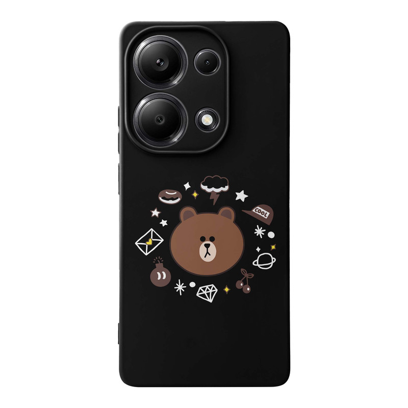 کاور قاب گارد طرح خرس لاین مینیمال کد s11381 مناسب برای گوشی موبایل شیائومی Redmi Note 13 Pro 4G