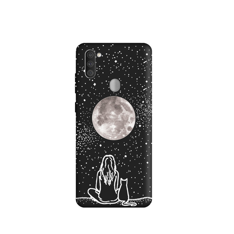 کاور طرح دختر ماه گربه کد u5543 مناسب برای گوشی موبایل سامسونگ Galaxy A11