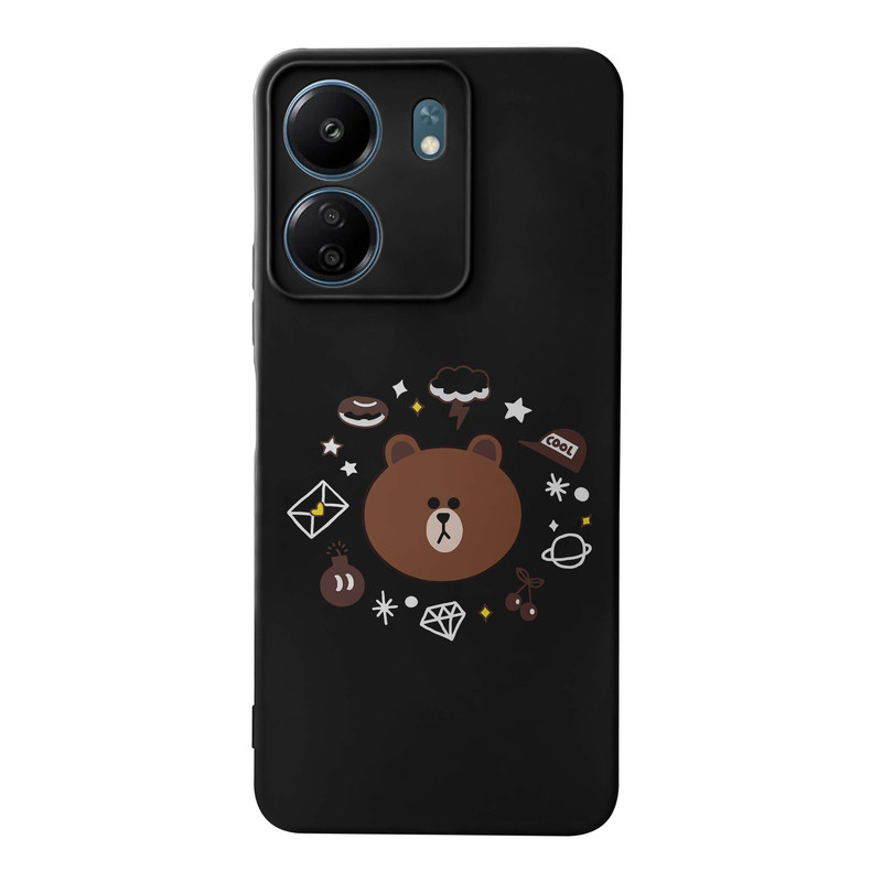 کاور قاب گارد طرح خرس مینیمال کد s11259 مناسب برای گوشی موبایل شیائومی Redmi 13C