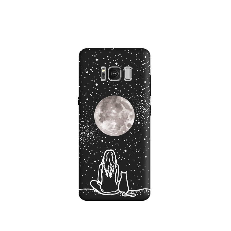 کاور طرح دختر ماه گربه کد y5909 مناسب برای گوشی موبایل سامسونگ Galaxy S8 Plus