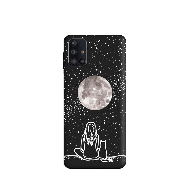 کاور طرح دختر ماه گربه کد y3886 مناسب برای گوشی موبایل سامسونگ Galaxy M31S