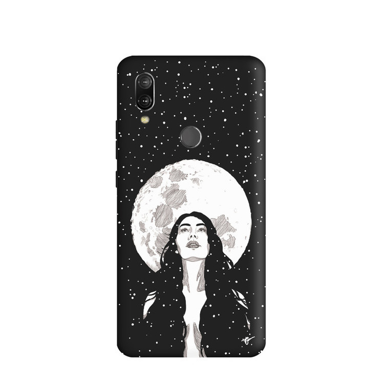کاور طرح دختر و ماه مینیمال کد y8336 مناسب برای گوشی موبایل شیائومی Redmi 7