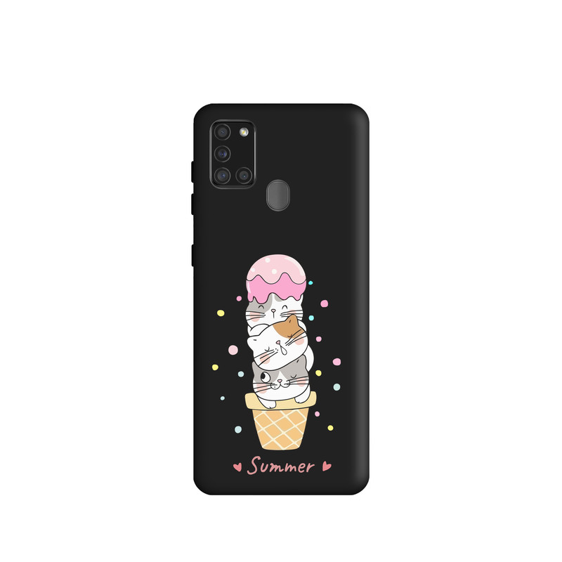 کاور طرح بستنی گربه ای کد s719 مناسب برای گوشی موبایل سامسونگ Galaxy A21s