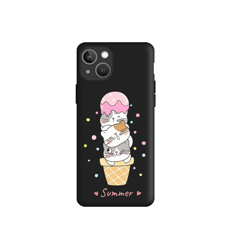 کاور طرح بستنی گربه ای کد s5824 مناسب برای گوشی موبایل اپل iphone 13 mini