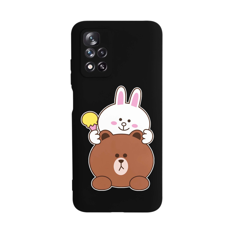 کاور قاب گارد طرح خرگوشی و خرسی کد s8776 مناسب برای گوشی موبایل شیائومی Redmi Note 11 5G / Poco M4 Pro 5G