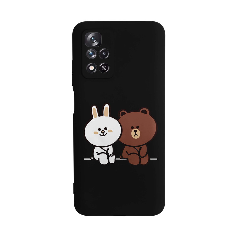 کاور قاب گارد طرح خرس و خرگوش لاین کد s6209 مناسب برای گوشی موبایل شیائومی Redmi Note 11T 5G