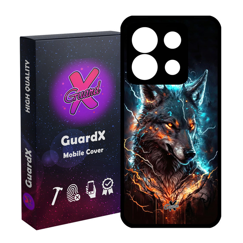 کاور گارد ایکس طرح گرگ مدل Glass10605 مناسب برای گوشی موبایل شیائومی Redmi Note 13 5G