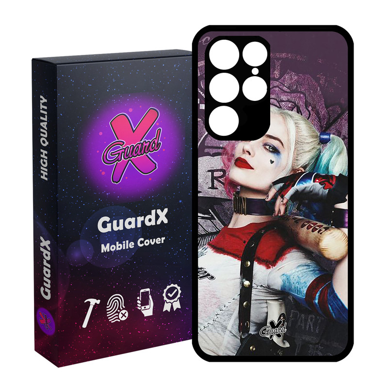 کاور گارد ایکس طرح Harley Quinn مدل Glass10235 مناسب برای گوشی موبایل سامسونگ Galaxy S22 Ultra