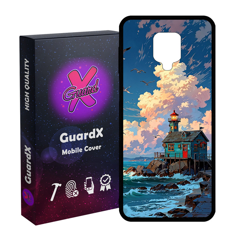 کاور گارد ایکس طرح خانه دریا مدل Glass10772 مناسب برای گوشی موبایل شیائومی Redmi Note9 Pro/Note 9 Pro Max/Redmi Note 9S/MI Poco M2 Pro