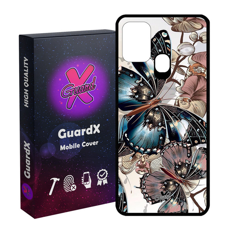کاور گارد ایکس طرح پروانه مدل Glass10285 مناسب برای گوشی موبایل سامسونگ Galaxy M31 / M31 Prime / F41