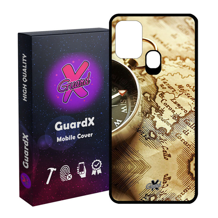 کاور گارد ایکس طرح نقشه مدل Glass10287 مناسب برای گوشی موبایل سامسونگ Galaxy M31 / M31 Prime / F41