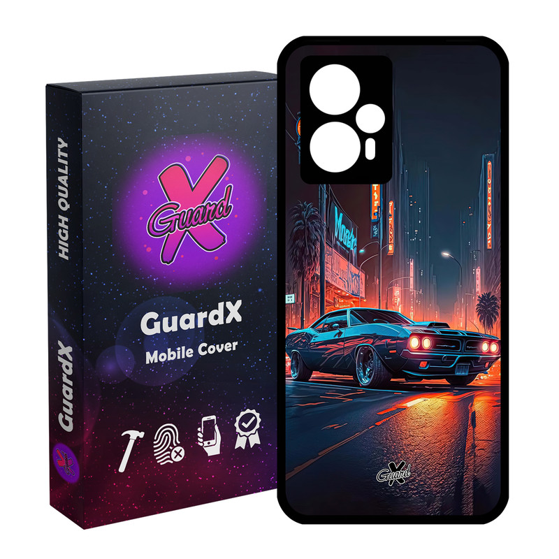 کاور گارد ایکس طرح ماشین مدل Glass10609 مناسب برای گوشی موبایل شیائومی Poco F5/Redmi Note 12 Turbo