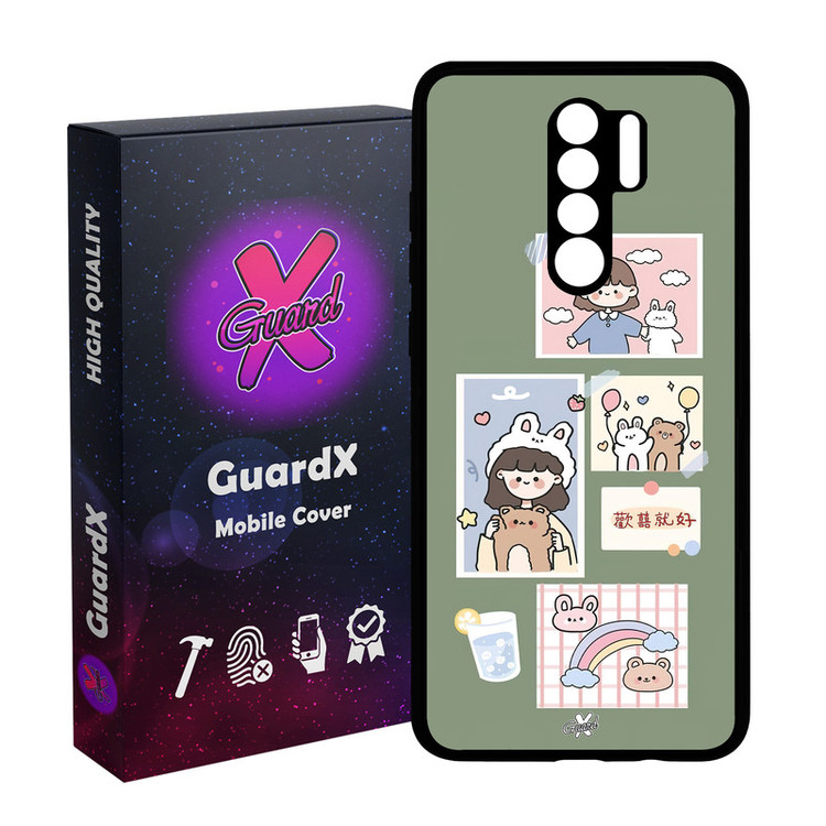 کاور گارد ایکس طرح Girl مدل Glass10514 مناسب برای گوشی موبایل شیائومی Redmi 9/Redmi 9 Prime/Poco M2