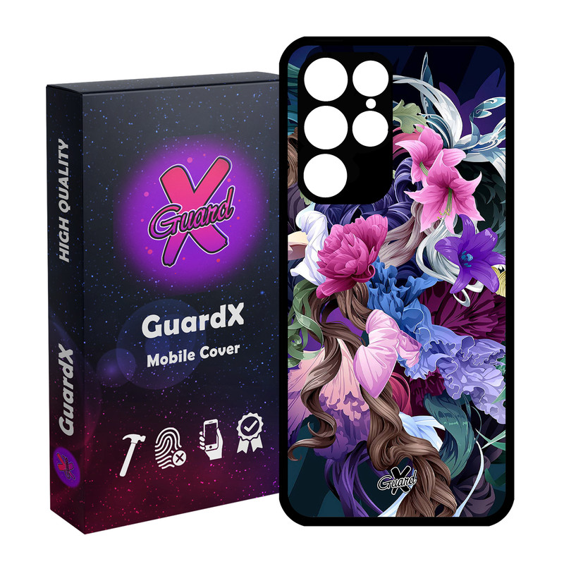 کاور گارد ایکس طرح Flower مدل Glass10172 مناسب برای گوشی موبایل سامسونگ Galaxy S22 Ultra