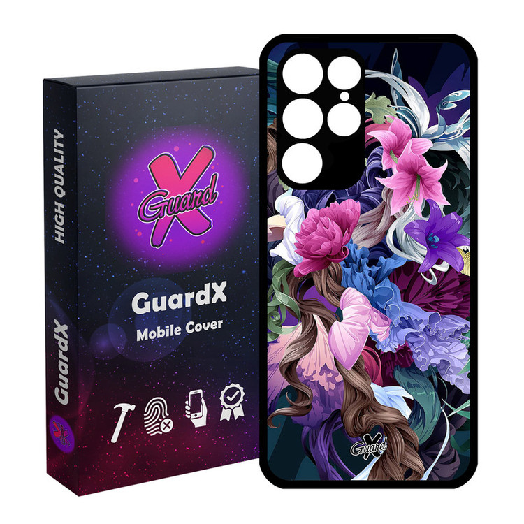 کاور گارد ایکس طرح Flower مدل Glass10172 مناسب برای گوشی موبایل سامسونگ Galaxy S22 Ultra