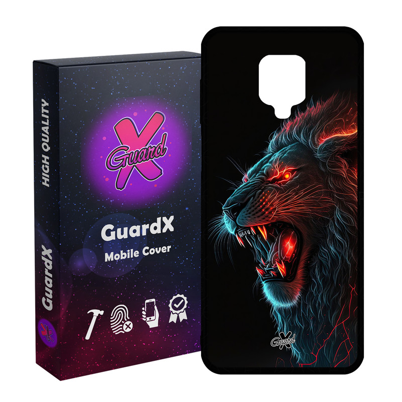 کاور گارد ایکس طرح شیر مدل Glass10619 مناسب برای گوشی موبایل شیائومی Redmi Note9 Pro/Note 9 Pro Max/Redmi Note 9S/MI Poco M2 Pro