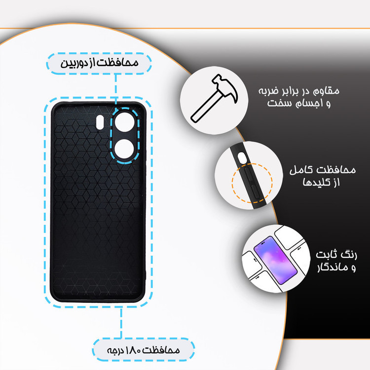 کاور گارد قاب مدل ساده مناسب برای گوشی موبایل شیائومی Redmi 13C 4G / Poco C65