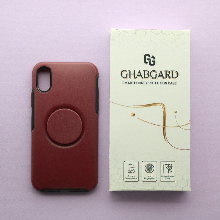 کاور قاب گارد مدل استند دار ساده مناسب برای گوشی موبایل اپل iphone X / Xs