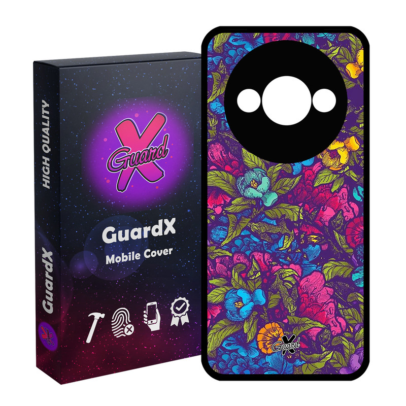 کاور گارد ایکس طرح Flower مدل قاب Glass10224 مناسب برای گوشی موبایل شیائومی Redmi A3 4G/ A3X 4G/ Poco C61