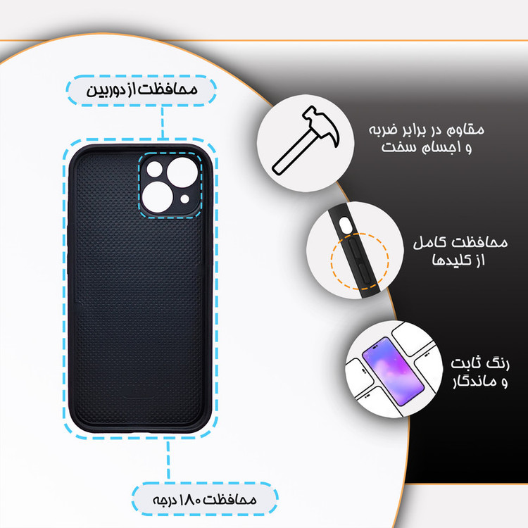 کاور گارد قاب مدل ساده مناسب برای گوشی موبایل اپل iPhone 15