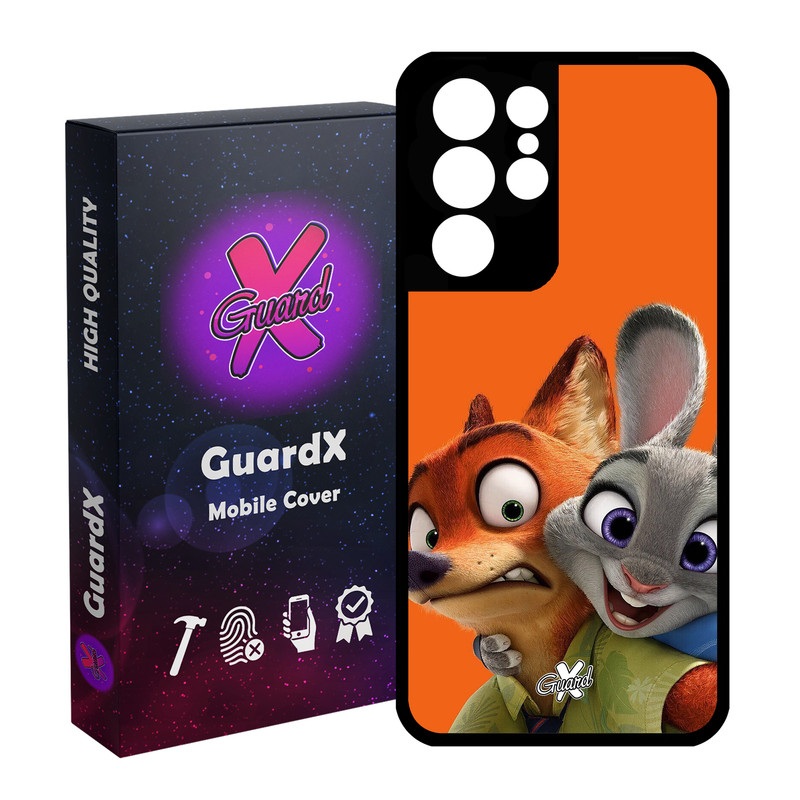کاور گارد ایکس طرح Zootopia مدل Glass10047 مناسب برای گوشی موبایل سامسونگ Galaxy S21 Ultra