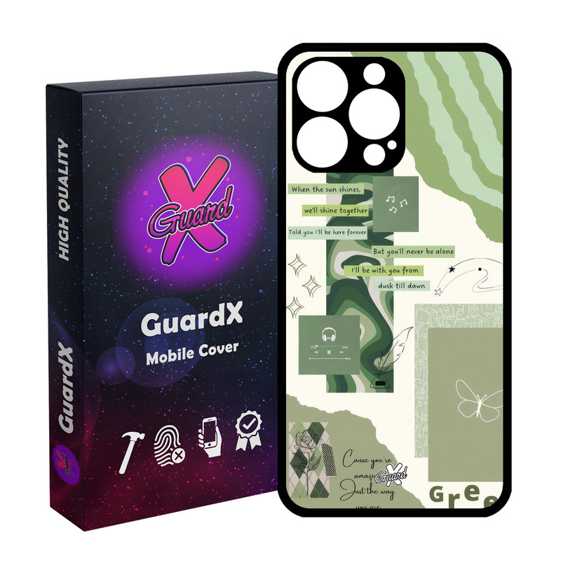 کاور گارد ایکس طرح سبز مدل Glass10650 مناسب برای گوشی موبایل اپل iPhone 14 Pro Max