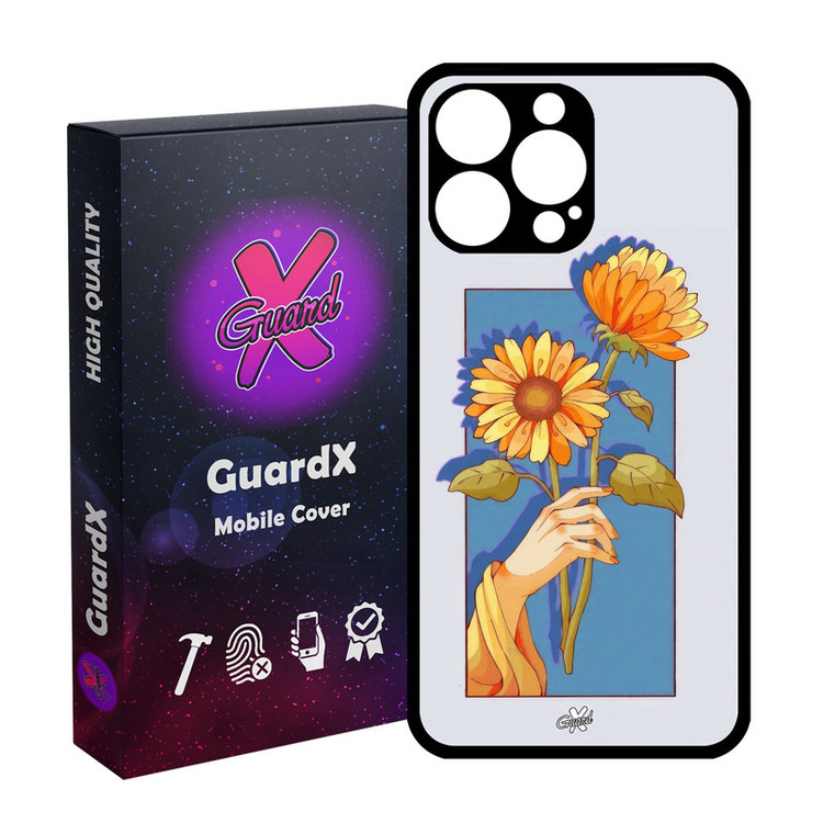 کاور گارد ایکس طرح گل و دست مدل Glass10675 مناسب برای گوشی موبایل اپل iPhone 14 Pro Max