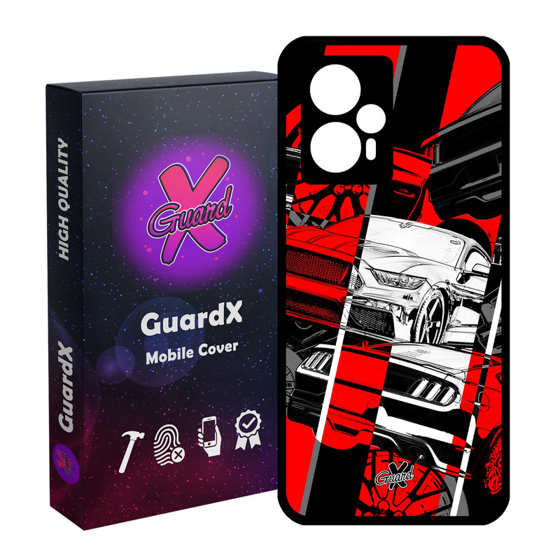کاور گارد ایکس طرح خودرو مدل Glass10218 مناسب برای گوشی موبایل شیائومی Poco F5/Redmi Note 12 Turbo