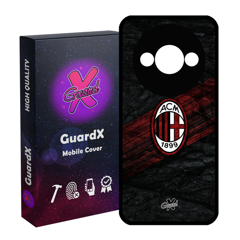 کاور گارد ایکس طرح AC Milan مدل قاب Glass10057 مناسب برای گوشی موبایل شیائومی Redmi A3 4G/ A3X 4G/ Poco C61