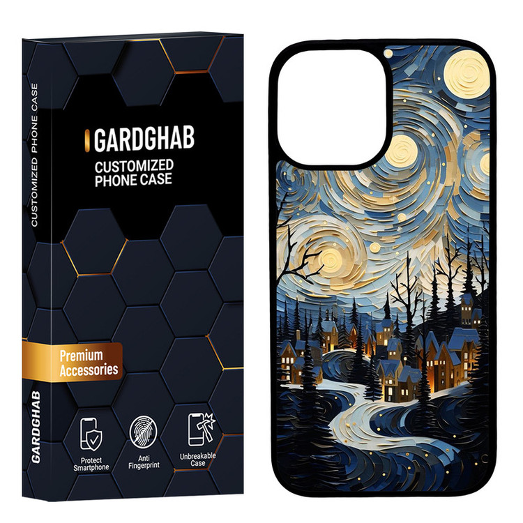کاور گارد قاب مدل پشت گلس هنری مناسب برای گوشی موبایل اپل iPhone 12 Pro Max