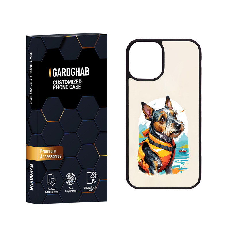 کاور گارد قاب مدل دور ژله ای پشت گلس هنری مناسب برای گوشی موبایل اپل iPhone 12 Mini