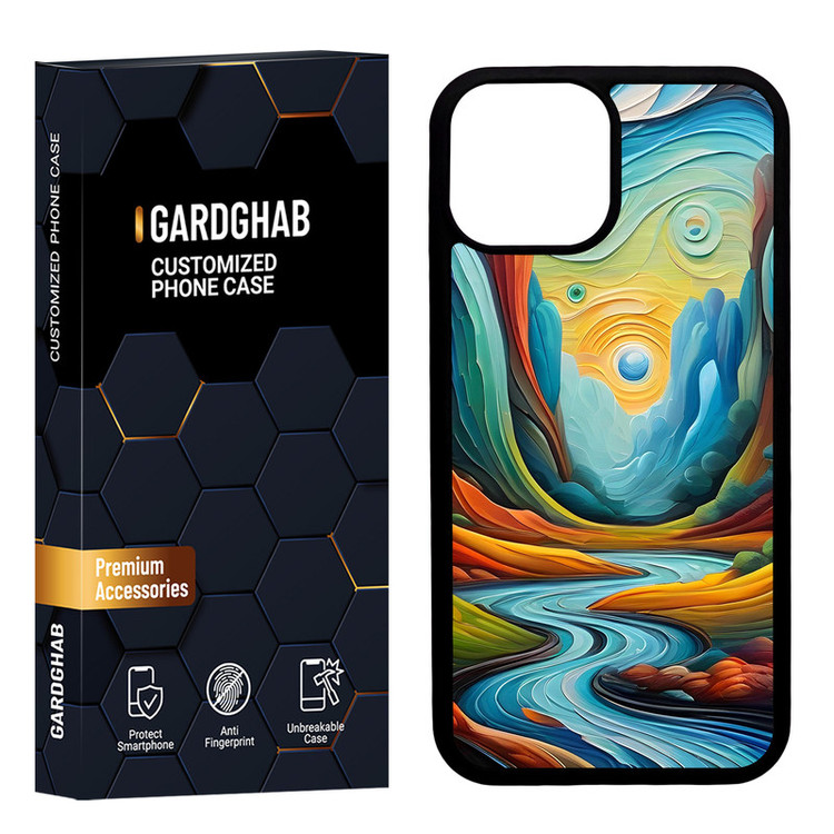 کاور گارد قاب مدل دور ژله ای هنری مناسب برای گوشی موبایل اپل iPhone 13 Mini