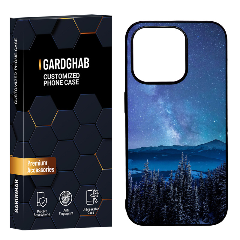 کاور گارد قاب مدل دورژله ای پشت گلس طبیعت مناسب برای گوشی موبایل اپل iPhone15 pro