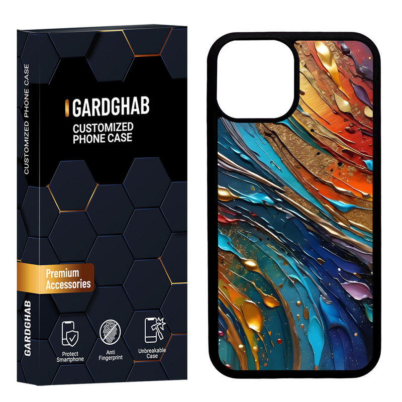 کاور گارد قاب مدل دورژله ای پشت گلس ساده مناسب برای گوشی موبایل اپل iPhone 13 Mini