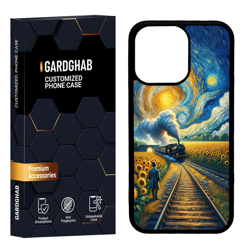 کاور گارد قاب مدل پشت گلس هنری مناسب برای گوشی موبایل اپل iPhone 13 Pro