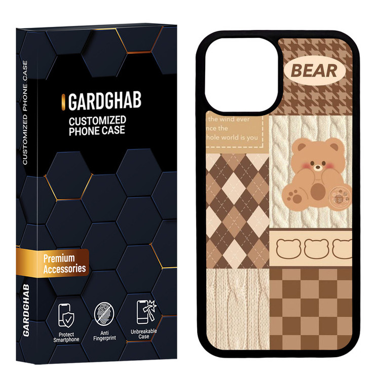 کاور گارد قاب مدل دورژله ای پشت گلس فانتزی مناسب برای گوشی موبایل اپل iPhone 13 Mini