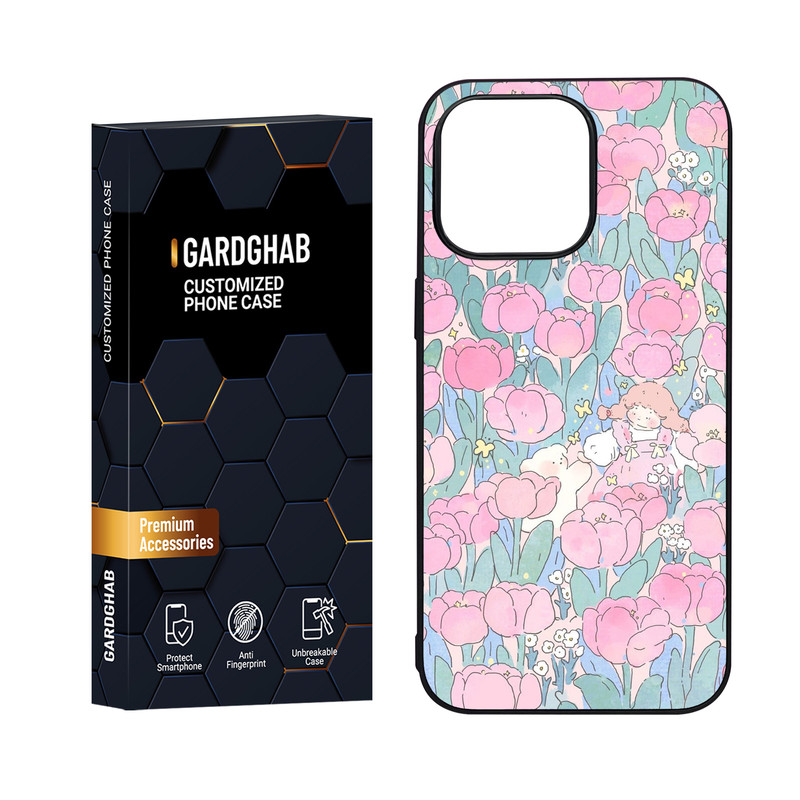 کاور گارد قاب مدل دور ژله ای پشت گلس دخترانه مناسب برای گوشی موبایل اپل iPhone 15 Pro Max