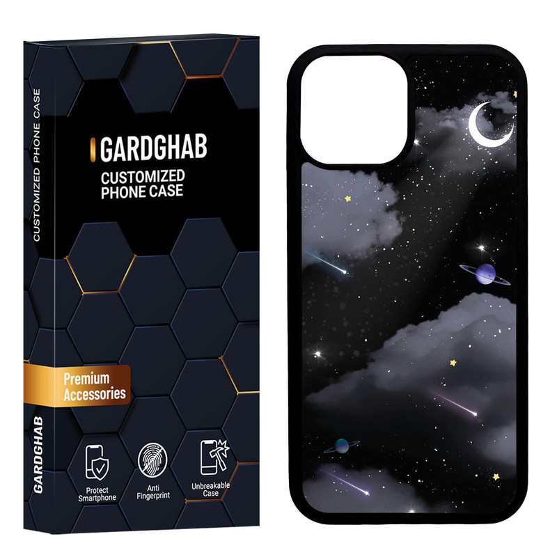 کاور گارد قاب مدل دورژله ای پشت گلس هنری مناسب برای گوشی موبایل اپل iPhone 13 Mini